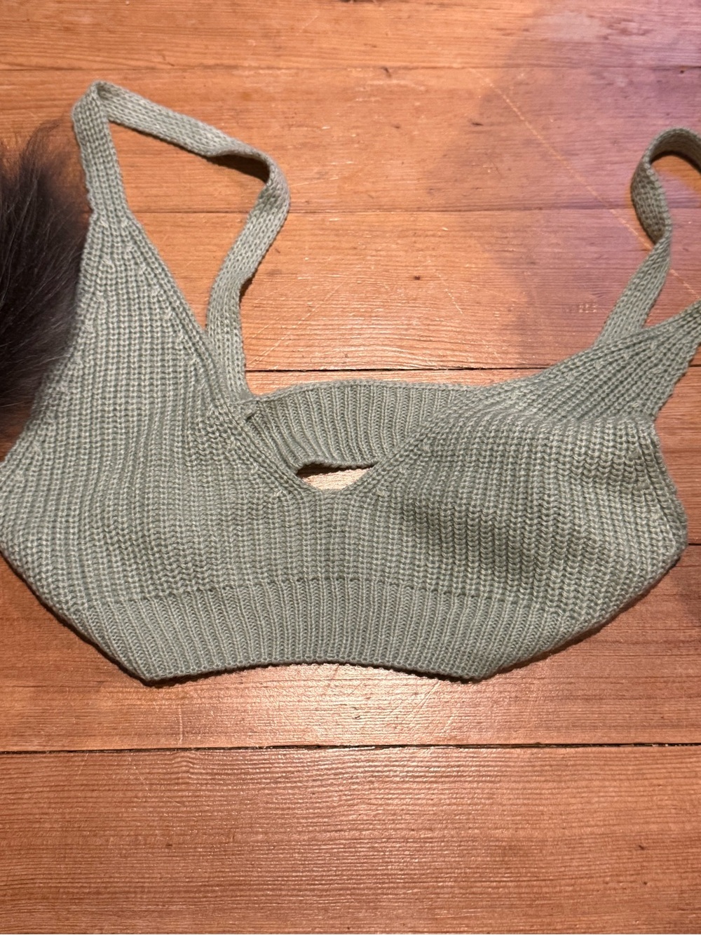 SHEIN Ribbed Knit Bralette in Sage